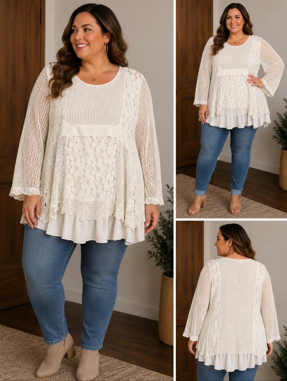 Boho Mesh & Lace Top